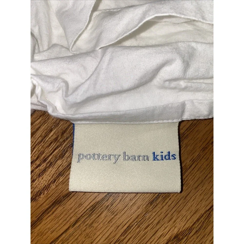 Pottery‎ Barn Kids Bed Skirt TRACTORS Farm Rooster Embroidered Twin